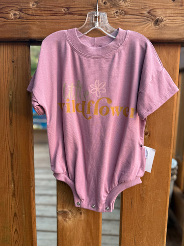 Slouchy Tee Romper / Ginger / Little Wildflower