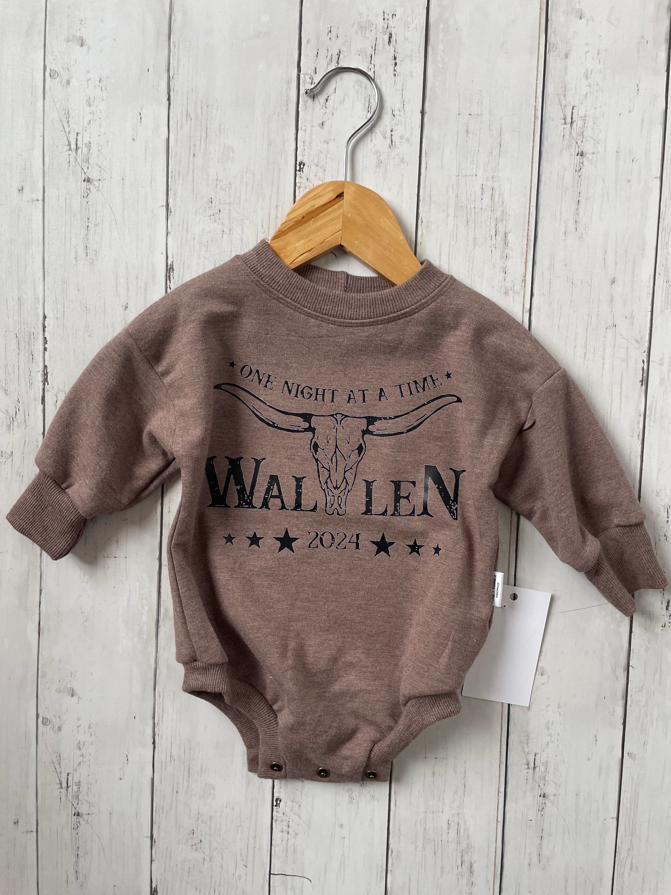 0-6m Slouchy Sweater Romper - Mixed Mocha Bamboo Fleece - Morgan Wallen