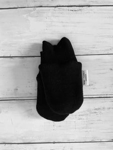 0-24m Thumbless Sherpa Winter Mittens - Black