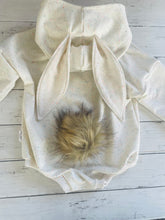 Load image into Gallery viewer, Bunny Sweater Romper - Milk Confetti