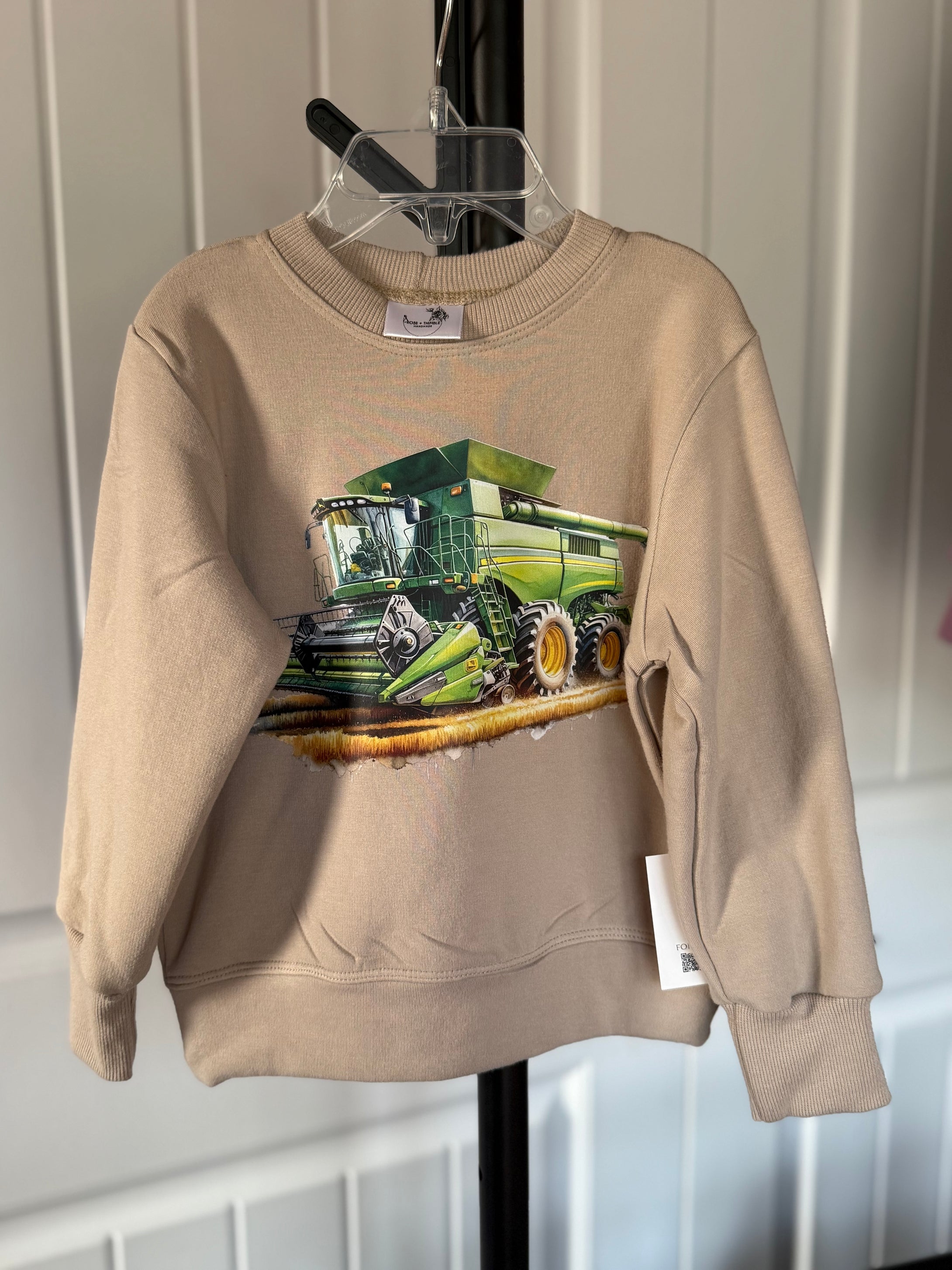 18-24M Classic Crewneck  - Fawn (Green combine)