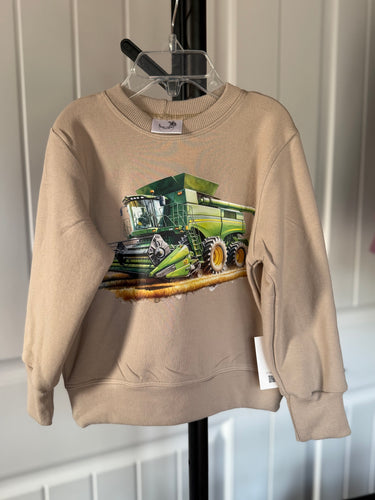 18-24M Classic Crewneck  - Fawn (Green combine)