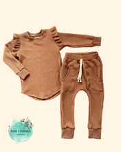 Load image into Gallery viewer, Waffle Sets!!! LS Top + Nap Jogger (made to order) Newborn - 5t