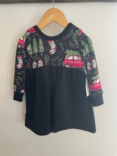 5/6 Youth - Ellie Dress - Black /Red BuggyXmas