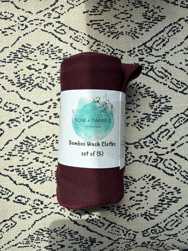 Bamboo Wash Cloths - Color: Merlot