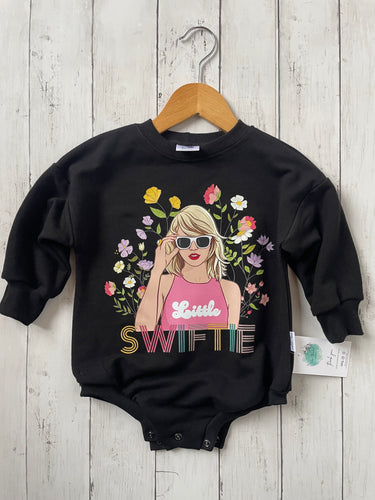 12-18m Slouchy Sweater Romper - Black - Swiftie