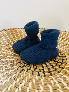 Baby Booties- Marlin Blue  Waffle