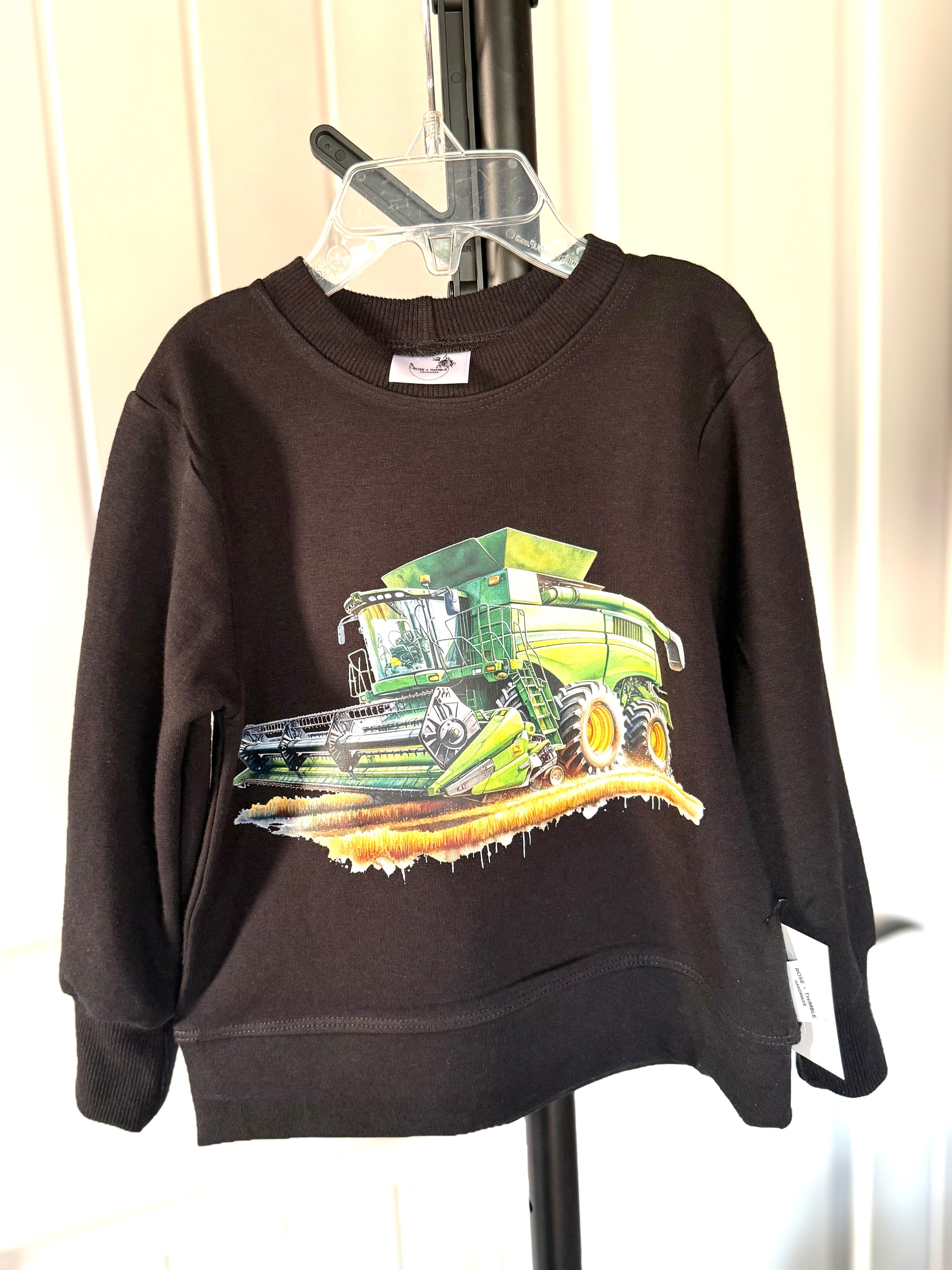 18-24M Classic Crewneck  - Black (Green Combine)