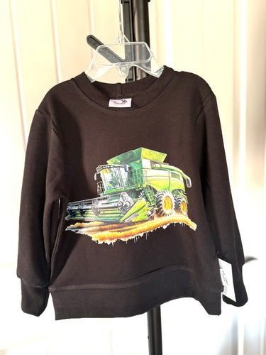 18-24M Classic Crewneck  - Black (Green Combine)