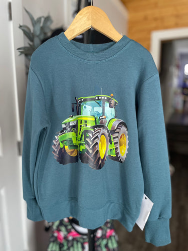 5T Classic Crewneck  - Stargazer- (Green Tractor)