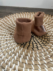 Baby Booties- Mocha Waffle