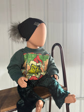 Load image into Gallery viewer, 0-6m Slouchy Sweater Romper - Pine  Grinch