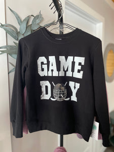 6/7 Youth  Classic Crewneck  - Black- (Game Day)