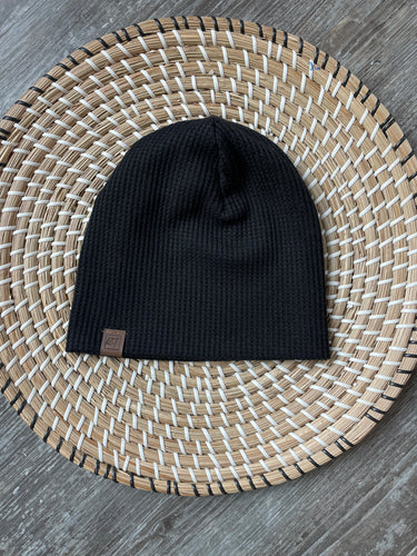 Black Waffle Beanie