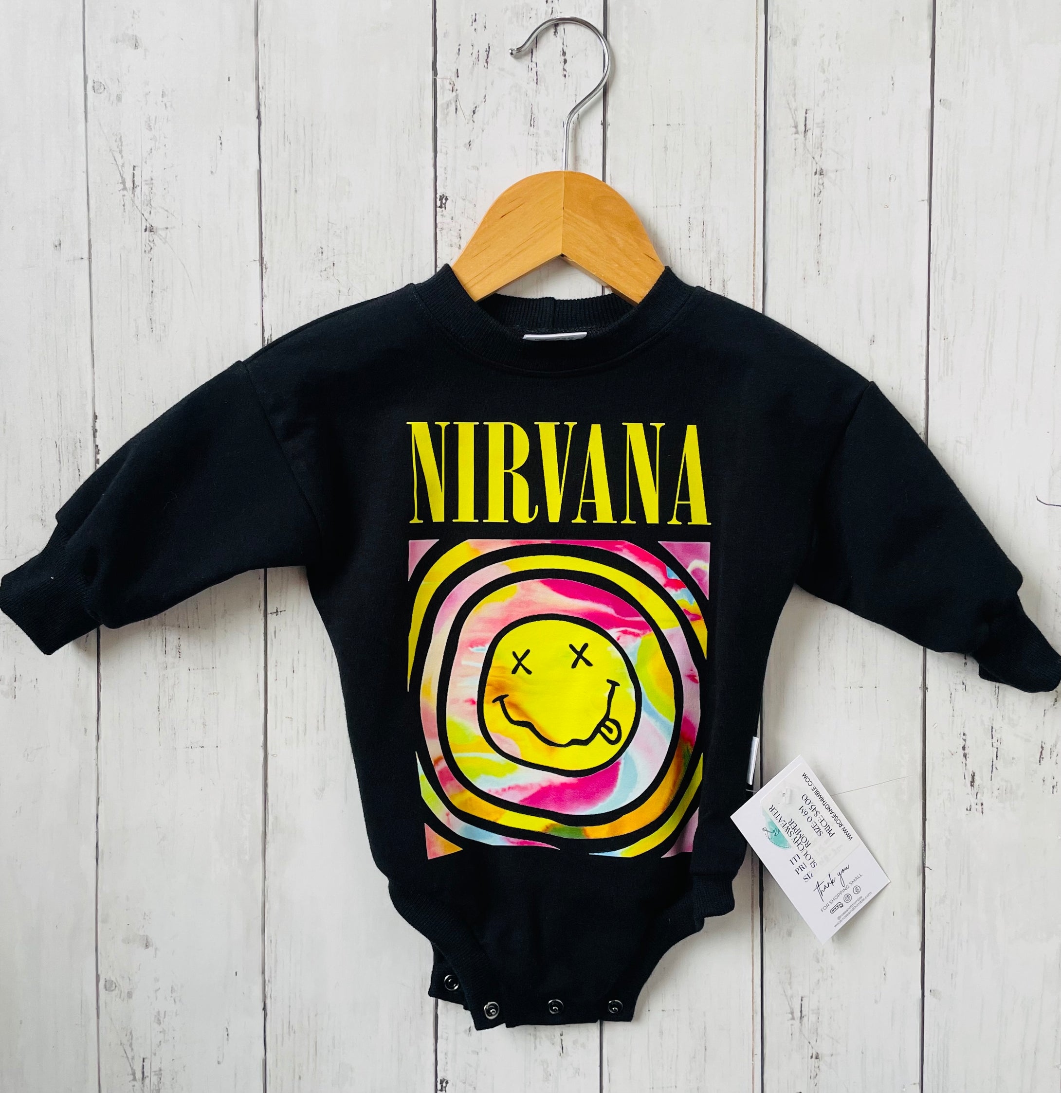 6-12m Slouchy Sweater Romper - Black - Nirvana