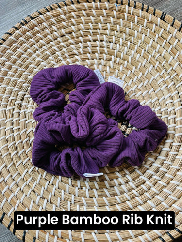 Bamboo Rib Knit - Purple Scrunchie