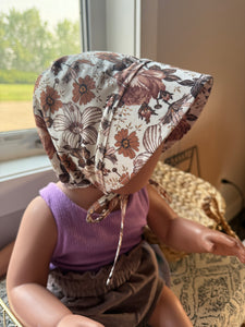 Baby Brim Bonnet - Rustic Flowers