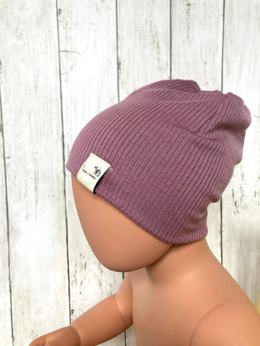 Modal Rib Beanie - Mauve