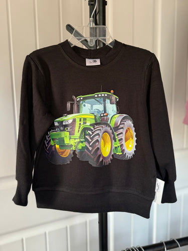 2T Classic Crewneck  - Black (Green Tractor)