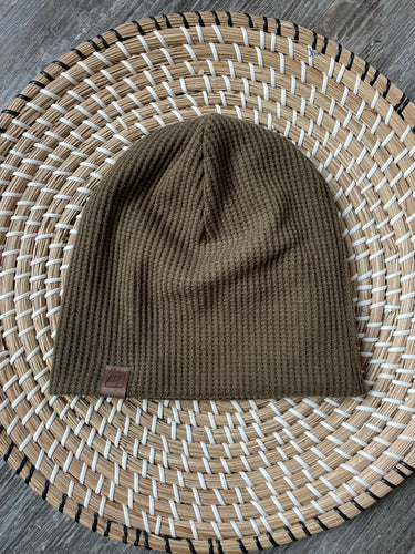 Olive Waffle Beanie