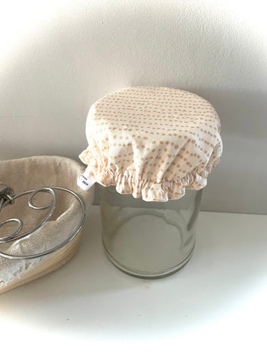 XS Bowl Cover - Fits all mason jars - blush dots (instock)