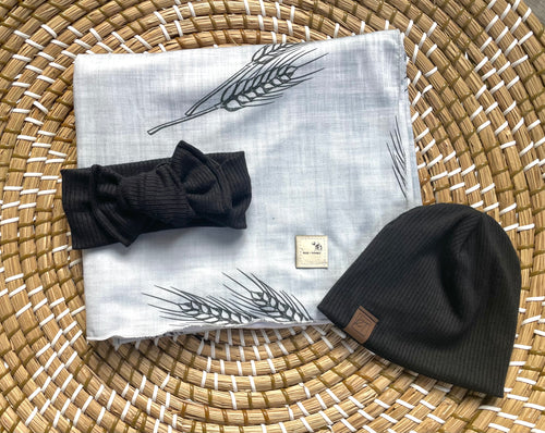 Bamboo Swaddle Wrap + Beanie