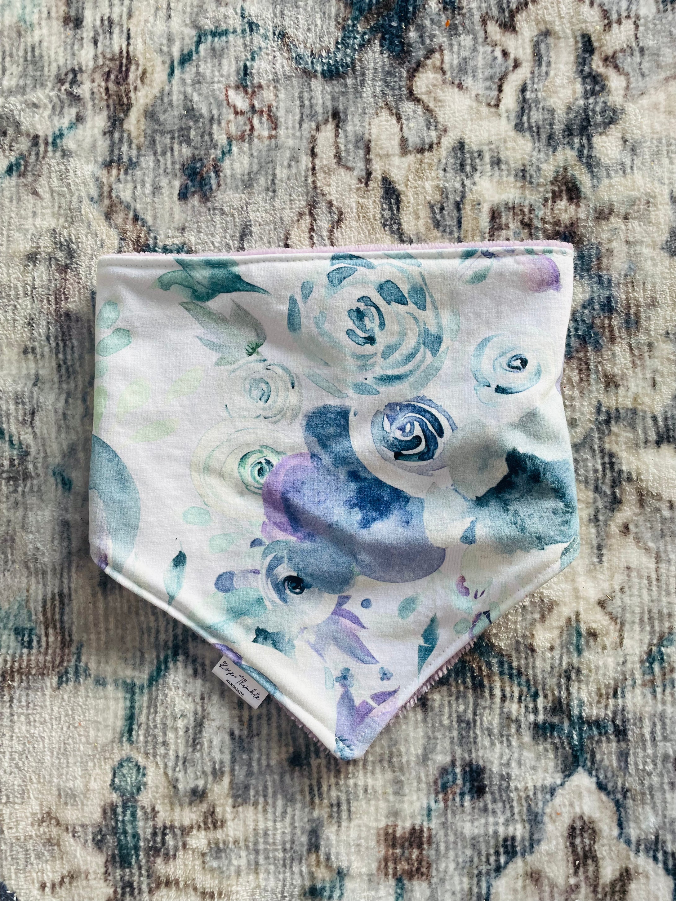 Bandana Bib - Periwinkle Floral 0-12m