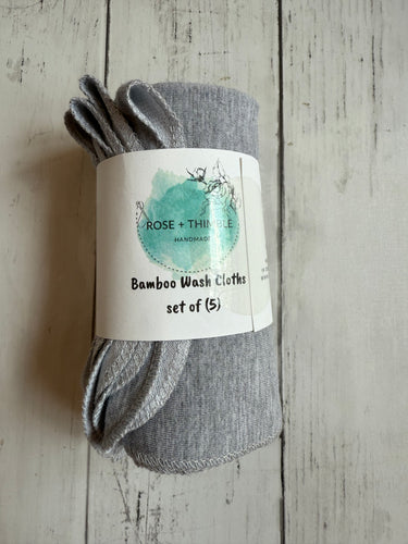 Bamboo Wash Cloths - Color:  Light Grey