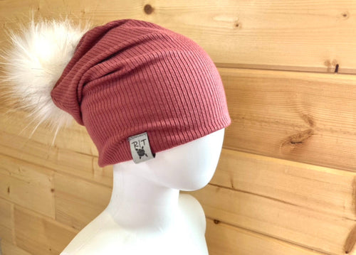 Modal Rib Beanie - Dusty Rose