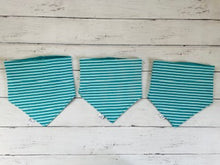 Load image into Gallery viewer, Bandana Bib - Bali hai Blue stripes 0-12m