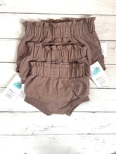 Load image into Gallery viewer, Paperbag Waist Shorties - Heathered Chocolate