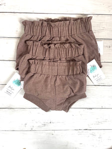 Paperbag Waist Shorties - Heathered Chocolate