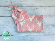Load image into Gallery viewer, Bamboo Swaddle Wrap + Beanie/Bow headband