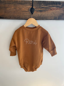 Sweater Romper - PREORDER WITH NAME EMBROIDERY