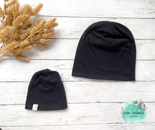 Modal Rib Beanie - Black